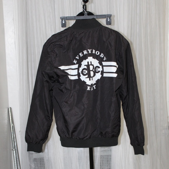 Everybody Eats Royal Blue and Black reversible bomber. - Picture 3 of 8